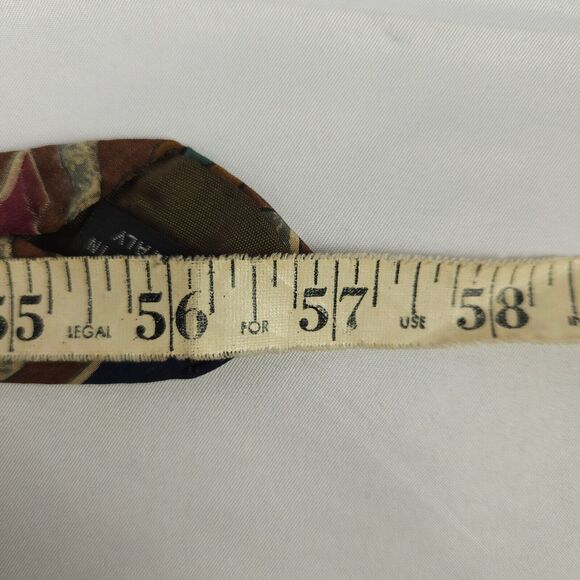 Ted Lapidus Abstract Floral Geometric Silk Tie 57" x 3.75" Made in Italy - Picture 5 of 5